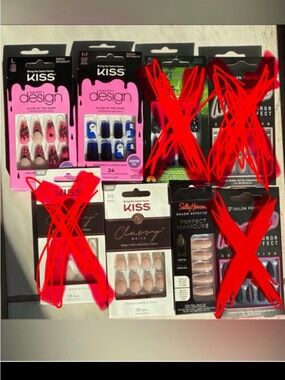 PICK ONE☝️ KISS Assorted False Nail Sets— Pink, Black, French, Nude, chrome, ect